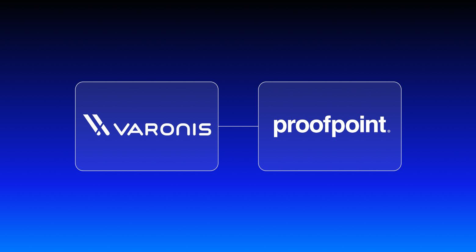 Varonis and Proofpoint announcement graphic - 650 Group Varonis and Proofpoint logos side by side, announcement graphic